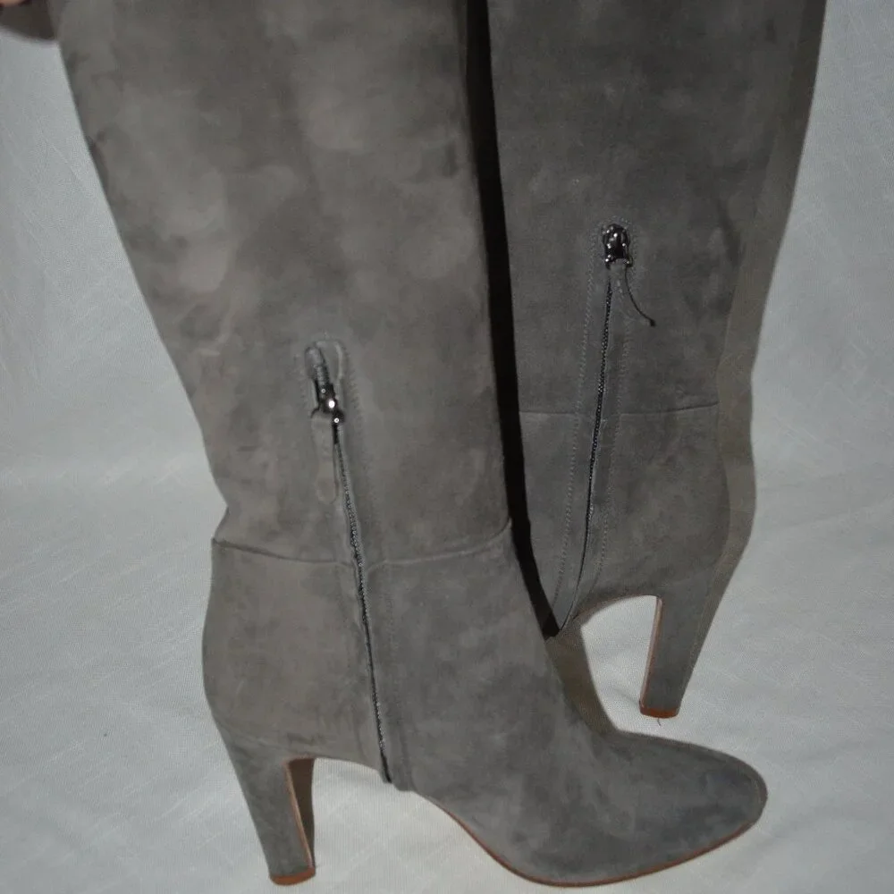 Sz 38 7.5 Gabriela Hearst Gray Suede Over the Knee 1/4 Zip 3.5